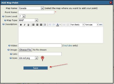 save map point form
